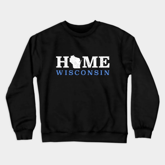 WI Wisconsin HOME design Crewneck Sweatshirt by DoctorWatsonDesigns